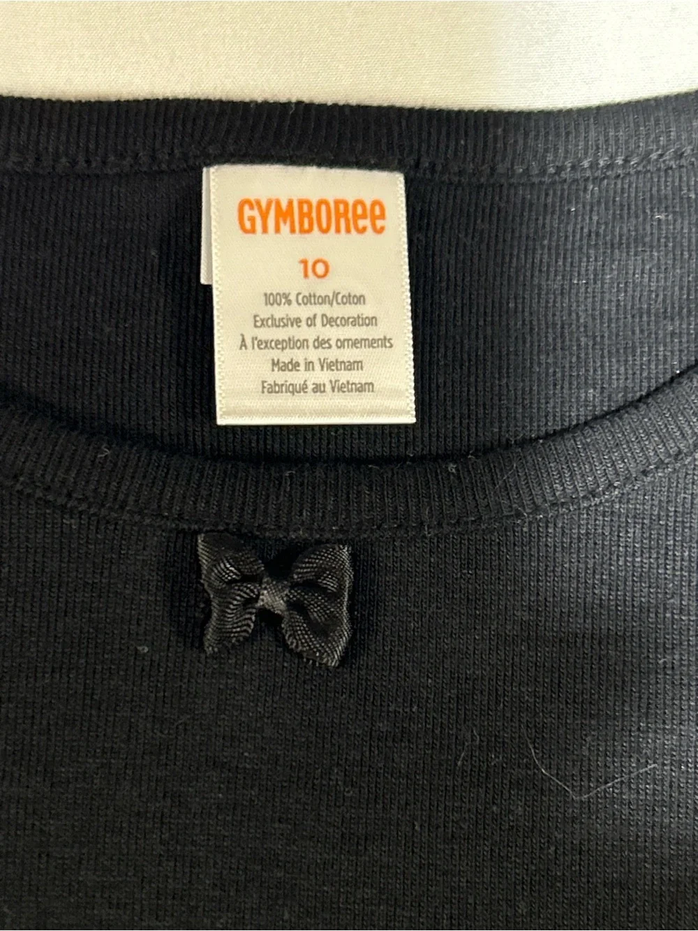 Gymboree Girls 10 Black Cotton Long Sleeve Layering Top NWT Uniform School